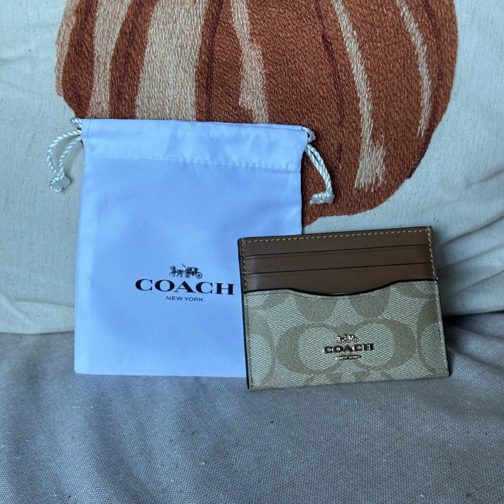 Coach Signature Canvas Slim ID Card Case